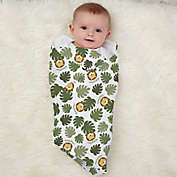 Jolly Jungle Lion Baby Receiving Blanket in Green