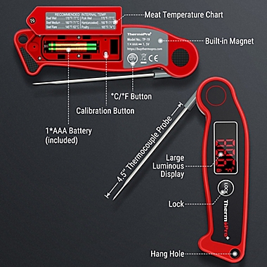 ThermoPro&reg; TP19 Ultra-Fast Thermocouple Instant Read Meat Thermometer. View a larger version of this product image.