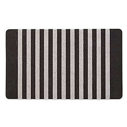 18-Inch x 30-Inch Stripe Tufted Mat in Black/White