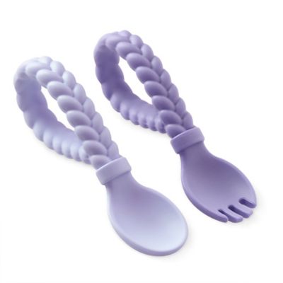 Sweetie Spoons&trade; Looped spoon & fork set - Lilac