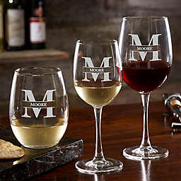 Lavish Last Name Engraved 12-Ounce White Wine Glass