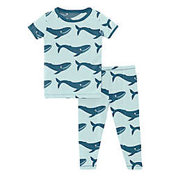 KicKee Pants® Whale Long Sleeve Henley Pajama Set in Blue