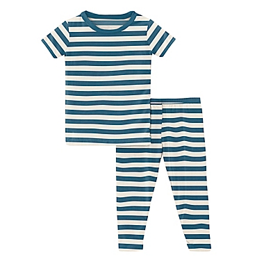 KicKee Pants&reg; Size 18M Nautical Stripe Short Sleeve Pajama Set in Navy/White. View a larger version of this product image.