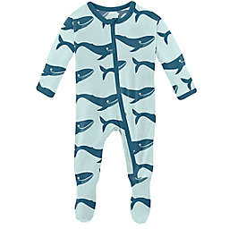 KicKee Pants® Size 12M Whale Snug Fit Footie Pajama in Blue