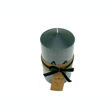 Bee &amp; Willow&trade; Holiday Honeycomb Large Pillar Candle in Green. View a larger version of this product image.