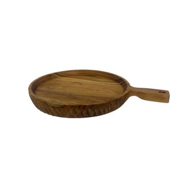 Bee &amp; Willow&trade; 16-Inch Round Wood Serving Board in Black/Natural. View a larger version of this product image.