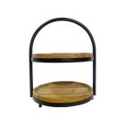 Alternate image 2 for Bee &amp; Willow&trade; 2-Tier Wood Server with Stand in Black/Natural