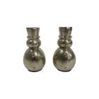 Alternate image 0 for H for Happy&trade; Snowman Taper Candle Holders in Silver (Set of 2)