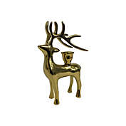 H for Happy&trade; Christmas Reindeer Taper Candle Holder in Gold