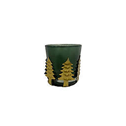 H for Happy™ Glass Christmas Tree Votive Holder in Gold/Green