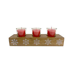 H for Happy™ 3-Piece Wooden Snowflake Votive Candle Holder