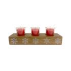 Alternate image 0 for H for Happy&trade; 3-Piece Wooden Snowflake Votive Candle Holder