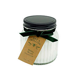 Bee & Willow™ Holiday Hearth 14 oz. Glass Jar Candle with Velvet Bow