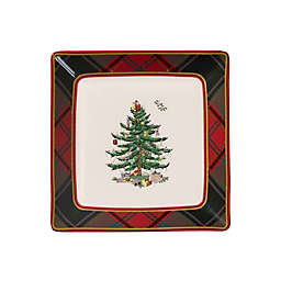 Spode® Christmas Tree Tartan Tidbit Plates in Green (Set of 4)