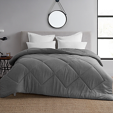 Brushed Microfiber Twin Comforter in Grey. View a larger version of this product image.