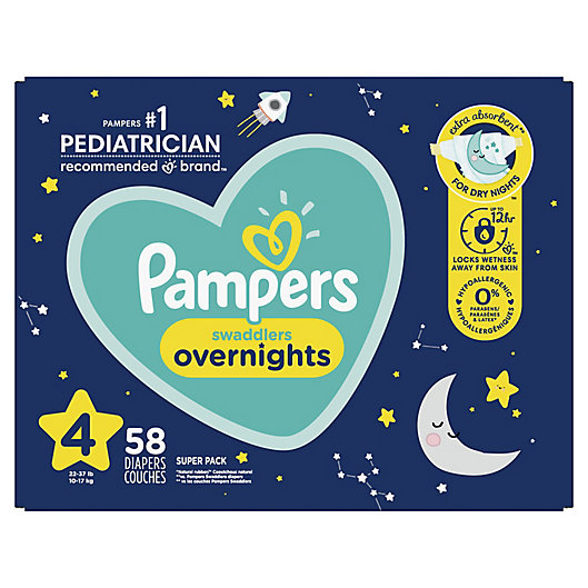 Alternate image 1 for Pampers® Swaddlers 58-Count Size 4 Overnights Disposable Diapers