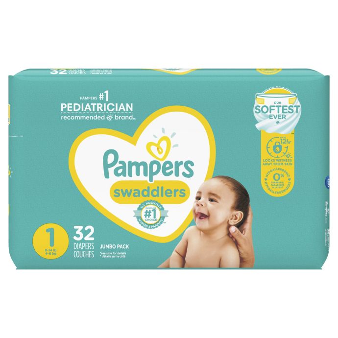 Pampers® Swaddlers™ 32Count Size 1 Jumbo Pack Diapers Bed Bath and