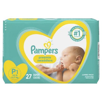Pampers&reg; Swaddlers&trade; 27-Count Size Preemie Jumbo Disposable Diapers