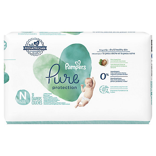Alternate image 1 for Pampers® Pure Protection 32-Count Size 0 Disposable Pack Diapers