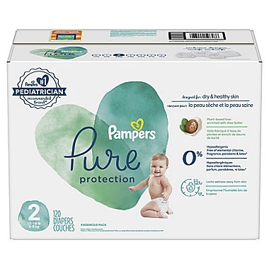 Pampers&reg; Pure Protection 120-Count Size 2 Super Pack Diapers. View a larger version of this product image.