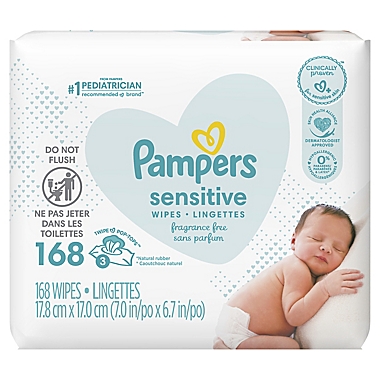 Pampers&reg; 168-Count Sensitive Baby Wipes 3x Travel Pack. View a larger version of this product image.