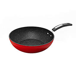 Starfrit The Rock Nonstick 11-Inch Aluminum Stir Fry Pan in Red