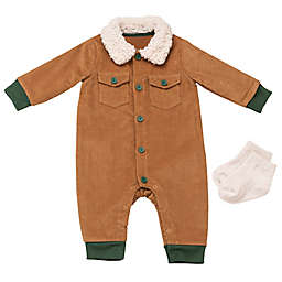 Baby Starters® Corduroy Coverall and Sock Set in Brown