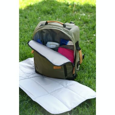 goldbug&trade; Side-Carry Diaper Backpack in Green. View a larger version of this product image.