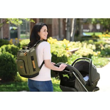 goldbug&trade; Side-Carry Diaper Backpack in Green. View a larger version of this product image.