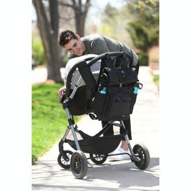 goldbug&trade; Roll Top Diaper Bag in Black. View a larger version of this product image.