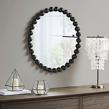 Madison Park Signature Marlowe 27-Inch Round Wall Mirror in Black. View a larger version of this product image.