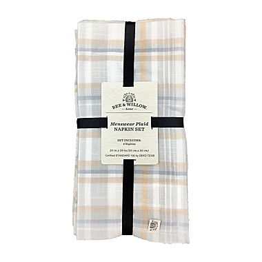 Bee &amp; Willow&trade; Men&#39;s Plaid Napkins (Set of 4). View a larger version of this product image.