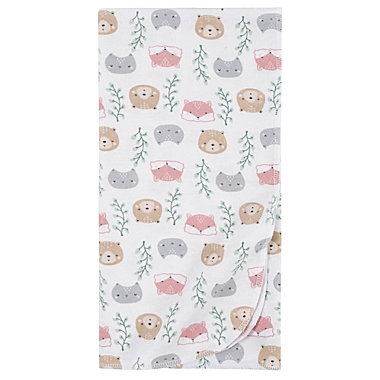 Gerber&reg; 5-Pack Woodland Flannel Blankets in White. View a larger version of this product image.