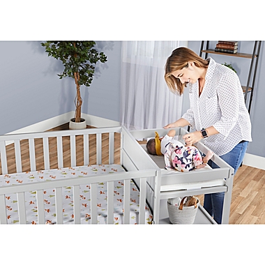 Dream On Me Synergy 4-in-1 Convertible Crib And Changer in Pebble Grey. View a larger version of this product image.