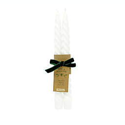 Bee & Willow™ 2-Pack Holiday Twist Taper Candles in Ivory