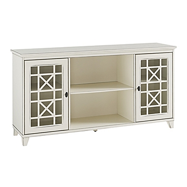 Forest Gate&trade; 60-Inch Fretwork TV Stand in White. View a larger version of this product image.