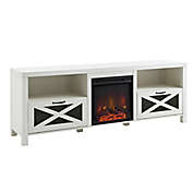 Forest Gate&trade; 70-Inch Rustic Electric Fireplace TV Stand in Brushed White