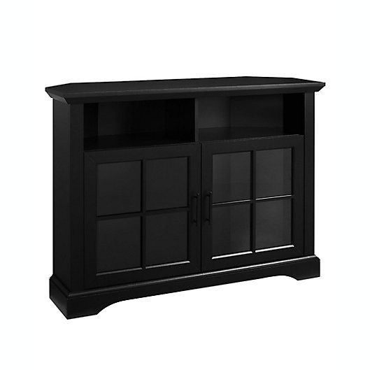 44 Inch Classic 2 Door Corner Tv Stand, Corner Tv Stand With Matching Bookcase