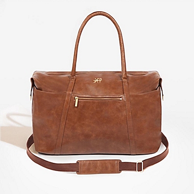 Freshly Picked Faux Leather Weekender Diaper Bag in Amber. View a larger version of this product image.