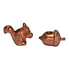 Alternate image 3 for 2-Piece Acorn and Squirrel Metal Taper Candle Holder Set in Copper