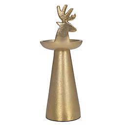 Bee & Willow™ Christmas Reindeer Pillar Candle Holder in Gold