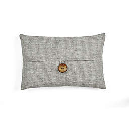 Lush Decor Clayton Woven Button Oblong Throw Pillow Cover in Grey