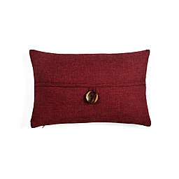Lush Decor Clayton Woven Button Oblong Throw Pillow Cover in Red