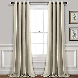 Lush Décor 84-Inch Grommet Room Darkening Window Curtain Panels in Neutral (Set of 2)