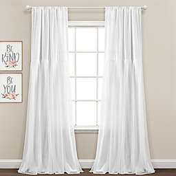 Lush Decor Tulle Skirt 84-Inch Rod Pocket Window Curtain Panels in White (Set of 2)