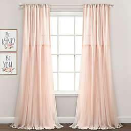 Lush Decor Tulle Skirt 84-Inch Rod Pocket Window Curtain Panels in Blush (Set of 2)