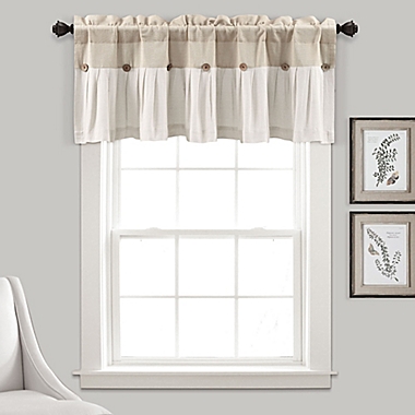Lush Decor Linen Button Window Valance in Linen. View a larger version of this product image.