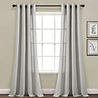 Alternate image 0 for Lush Decor Faux Linen 84-Inch Grommet Window Curtain Panels in Light Grey (Set of 2)