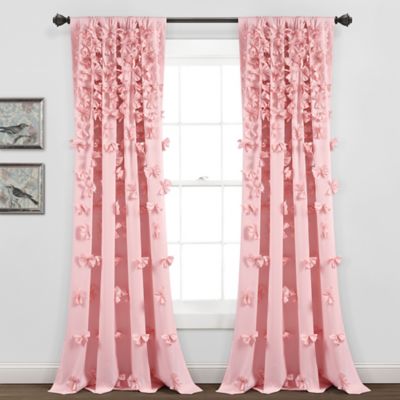 Pink And Teal Curtains Bed Bath Beyond, Pink Ruffle Curtains 96