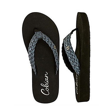 Cobain&reg; Braided Bounce&trade; Size 9 Women&#39;s Flip Flops in Indigo. View a larger version of this product image.